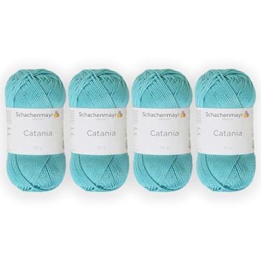 Imagem de 4 novelos/pacote Schachenmayr (SMC) Catania Originals Yarn, cada bola 50 g (125 m), 100% algodão mercerizado para fio de tricô e crochê, peso esportivo, 253 - jade