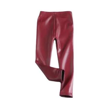 Imagem de Calças Legging De Couro PU Para Meninas, Quentes E Grossas, Para Crian