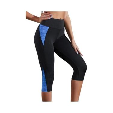 Imagem de Leggings De Yoga De Cintura Alta Com Bloco De Cores Para Mulheres, Cal