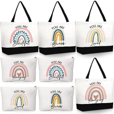Imagem de Kajaia Sacolas de lona arco-íris e bolsa cosmética para professores, colegas de trabalho, enfermeiras, Como mostrado nas imagens., as the pictures shown, Inspiração