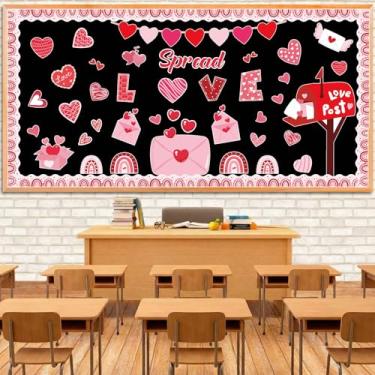 Imagem de Conjunto de quadro de avisos, decorações de sala de aula, Natal, bondade, recortes de papel de inverno