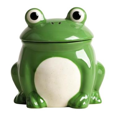 Imagem de SOCOSY Açucareiro em forma de sapo de cerâmica com tampa, recipiente de açúcar, jarra de açúcar para bancada de cozinha