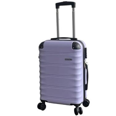 Imagem de Mala de Bordo ABS 10kg 17” a 21” Polegadas Mala de Viagem com Rodinhas 360° Cadeado Código (Lilás-19”(10KG) Modelo-JJJ)