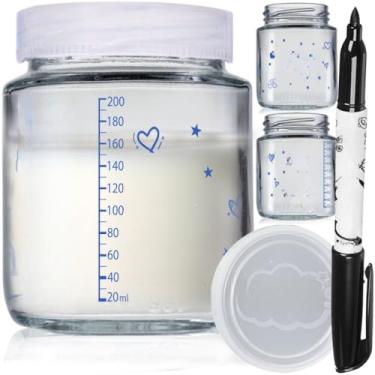 Imagem de de Vidro Armazenar Leite Materno ou Papinha com Graduação (MENINO)