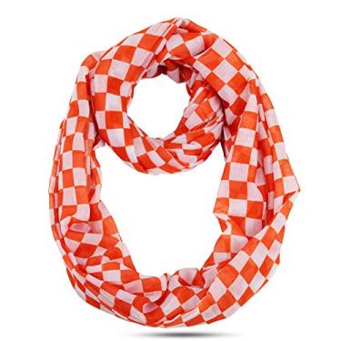 Imagem de Cachecol The Gameday Depot University of Tennessee Inspired Rocky Top laranja e branco xadrez leve Infintiy