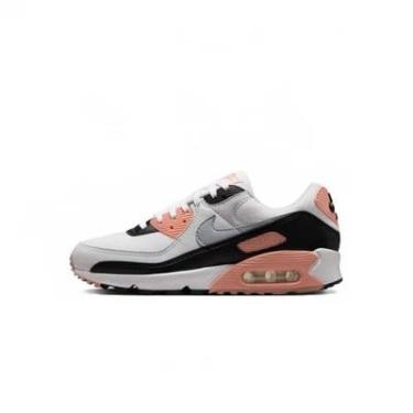 Imagem de NIKE Tênis de corrida feminino Air Max 90, branco lobo cinza, preto fóton poeira, tamanho 40