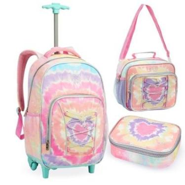 Imagem de Kit Mochila de Rodinha Lancheira e Estojo Escolar TEEN-Feminino