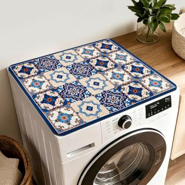Imagem de Capas de lavadora e secadora para a parte superior, tapete protetor de silicone de 59,9 cm x 50 cm, capa de máquina de lavar antiderrapante para casa, cozinha, lavanderia