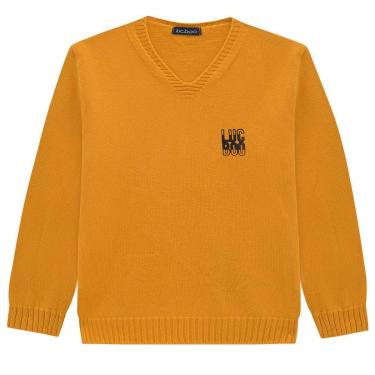Imagem de Blusão Suéter Infantil Menino Tricô Amarelo Mostarda Luc.boo-Masculino