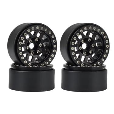 Imagem de MYHWDRNU Peças de carro RC compatíveis com Axial para SCX10 90046 para Traxxas para TRX4 D90 1/10 RC Crawler 4 peças 1.9 Metal Beadlock 12 furos Jantes de cubo de roda