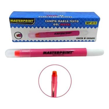 Imagem de Caneta marca texto masterprint gel - caixa com 06, Rosa