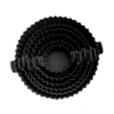 Imagem de Kit 6 Formas de Silicone para Air Fryer | Moldes Antiaderentes em Tamanhos Diferentes | Acessório Reutilizável para Fritadeira Elétrica até 230°C(PRETO)