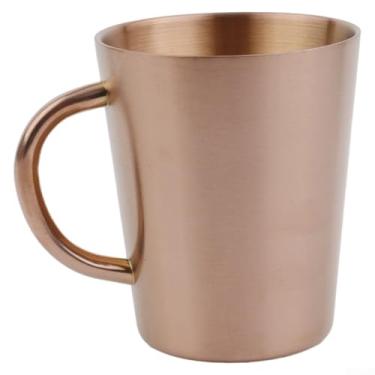 Imagem de Caneca de café de aço inoxidável de 300 ml com tampa, copo isolado de parede dupla para bebidas quentes ou frias, água, chá, cerveja e leite em acabamento prateado ou dourado (B)