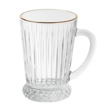 Imagem de Conjunto de Taças para Cappuccino Deli Diamante em Cristal Ecológico com Fio de Ouro 210ml 6 Peças - Lyor