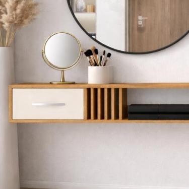 Imagem de Penteadeira Suspensa Com Nicho e Porta 97cm MDP Para Quarto Mônaco - J