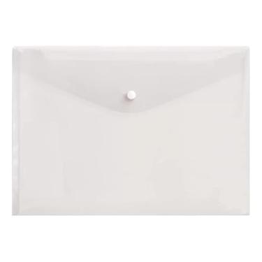 Imagem de Kit Pastas Envelope A4 Ofício Transparente com Botão para Organização de Documentos, Arquivos e Papelada no Escritório, Escola e Rotina Diária (KIT COM 10 UNIDADES)