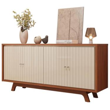 Imagem de Aparador Buffet Para Sala de Jantar 4 Portas 180cm Junia D05 Freijó Off White - Lyam Decor