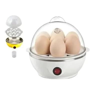 Imagem de Cozedor de Ovos e Legumes Elétrico a Vapor Egg Cooker - 7 ovos em 3 minutos, Rápido, Prático e Saudável (110-220)