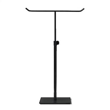 Imagem de Elegante suporte de joias de metal para exibição de colar, suporte de mesa banhado em T, torre organizadora para pendurar pingente brinco organizador de pulseira (preto)