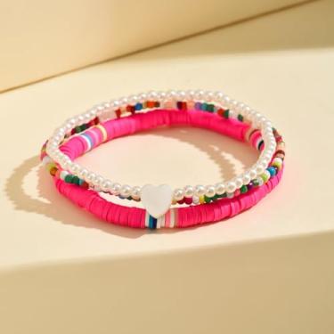 Imagem de Tornozeleira feminina de 3 camadas com contas de coração, colorido, boêmio, impermeável, para praia