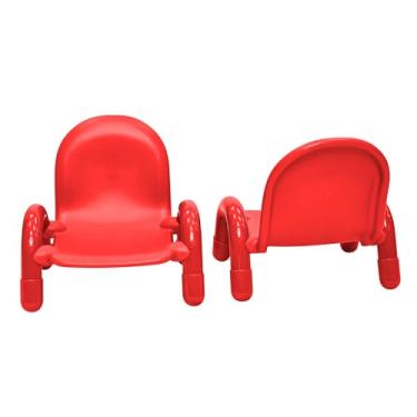 Imagem de Cadeira infantil infantil de 12,7 cm, vermelho maçã doce, pacote com 2, solução de assento ergonômica empilhável para salas de aula e escolas domésticas