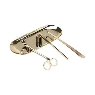 Imagem de Conjunto De Acessórios De Luxo Para Velas Com Apagador, Tesoura, Ganch