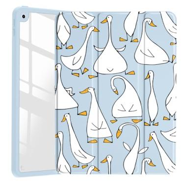 Imagem de VibrantFruitique Capa divertida de ganso para iPad Air de 11 polegadas, M3 (2025)/M2(2024), iPad Air 5ª (2022)/4ª geração (2020) 11 polegadas, capa híbrida rígida transparente, com suporte para lápis