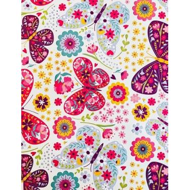 Imagem de Saquinho de Presente Perolado, 50 Unidades, Plástico Perolado, 25 x 36 cm, Estampas Variadas (Borboletas)