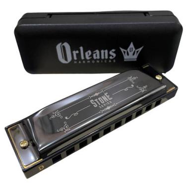 Imagem de Gaita Diatônica Orleans Stone Afinação D (Ré)