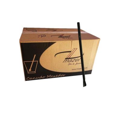 Imagem de Canudo Mexedor Pazinha 17,5Cm X 6Mm Preto - Mazel C/2000