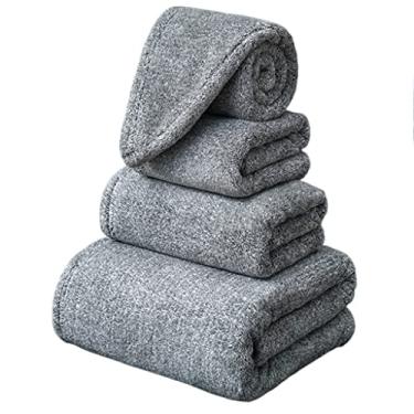 Imagem de THJKUPO Toalha de banho roupa de banho homens e mulheres lavam o rosto e limpam o banho água de secagem rápida não deixa cair o espessamento do cabelo