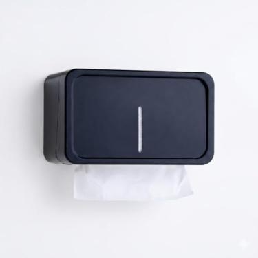 Imagem de Suporte Papel Toalha Interfolha Slim Preto Dispenser Toalheiro Moderno em Plástico ABS com Visor
