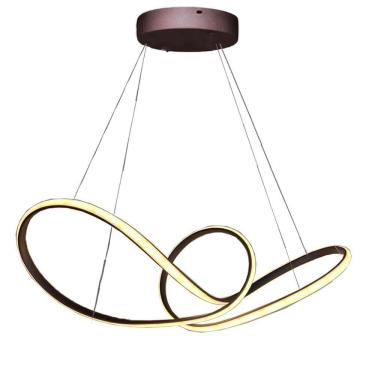 Imagem de Lustre Pendente Aneis 3 Em 1 Arco Infinito 49w Led Teto Luxo Recepçao