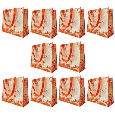 Imagem de Bolsa Ecobag Sacola De Ombro Retornavel Kit 10 Uni Mercado Compra Dobravel Reutilizavel Economica