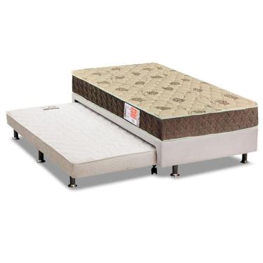 Imagem de Cama Box c/Auxiliar Solteiro: Colchão Espuma Orthoflex D33 Comfortpedic Line + Base CRC Courano White(88x188)