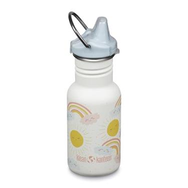 Imagem de Klean Kanteen Garrafa infantil clássica de 355 ml - para mãos pequenas - com capa contra poeira e laço anexável - durável, sem BPA, material de aço inoxidável - serve em tampas intercambiáveis