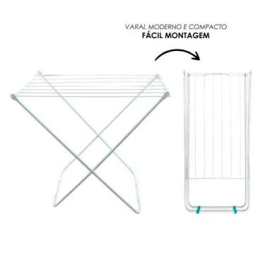 Imagem de Varal De Chão 80Cm Reforçado Dobrável Até 8Kg Apartamento - Maxeb