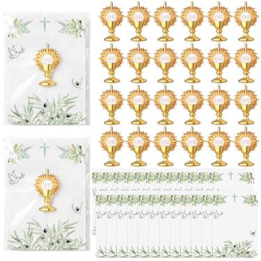 Imagem de Yinkin 24 peças de alfinetes de lapela de primeira comunhão em tons de ouro presentes em massa ministro católico medalha religiosa cristã joias primeira comunhão presentes inspiradoras coisas