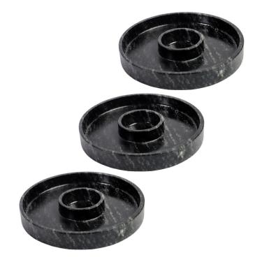 Imagem de Kit 3 Prato Molheira Servir Porção Carnes Pedra Sabão P 22Cm