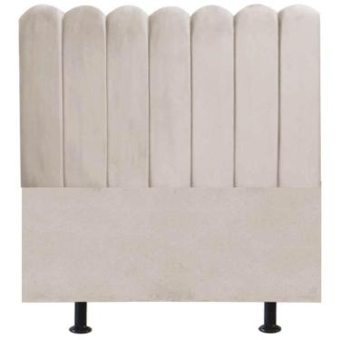 Imagem de Cabeceira Nuvem Cama Box Casal 140 Cm Alanis Suede Bege