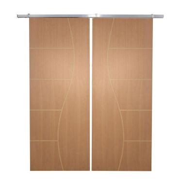 Imagem de Porta Dupla De Correr P- Verniz Frisada F07 - 210x120