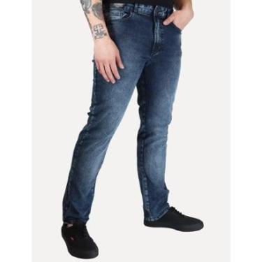 Imagem de Calça Ellus Jeans Masculina Slim Sprouting LY IV Metal Zetex Azul Médio-Masculino
