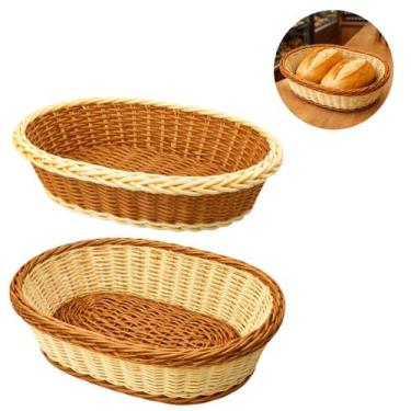 Imagem de 2 Cestos Plástico 24 cm Para Pão Utilidades Domésticas - New Goods