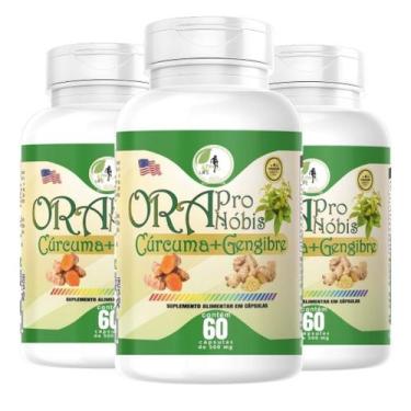 Imagem de Kit C/3 Or a Pr o No bis, Cúr cuma e Gengibre 60 Cps fits life, sem sa