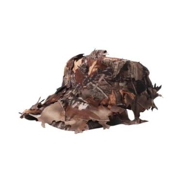 Imagem de Chapéu Tático Camuflado 3D Com Folhas Biônicas Para Proteção Solar Ao 