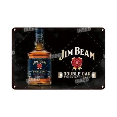 Imagem de Placa Decorativa De Metal Vintage Retro JIM BEAM Para Bar, Pub, Clube,