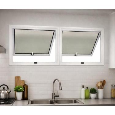 Imagem de Vitro Maxim Ar 2 Seções Alumínio Branco 80x120 Linha 25 Brecorimo