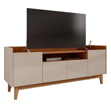 Imagem de Rack Bancada Para Tv Até 60 Polegadas 1,58m 4 Portas Arena Off White / Madeirado