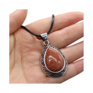 Imagem de Colar De Pedra Natural De Opala Cristal Gota D'água, Pingentes De Moda