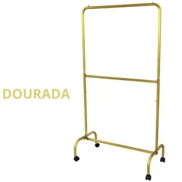 Imagem de Arara Cabideiro Dupla Dobravel Com Rodinhas 100cm - - valemixxhome, DO